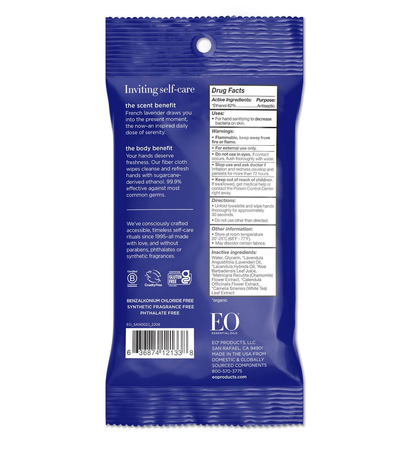 Hand Sanitizer Wipes & Individually Wrapped Packets - EO Products